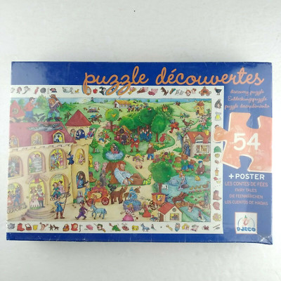 Kids' DJECO Discovery Jigsaw Puzzle + Poster ''Fairy Tales'' 54 Large Pcs Ages 4-6