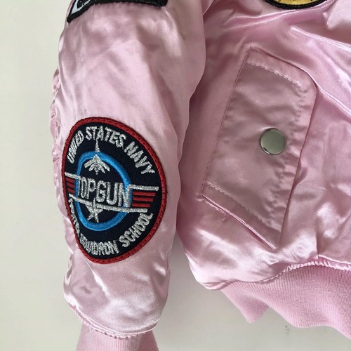 Up And Away Kids Jacket USAF MA 1 Flight Toddler Girls Pink Zip Size 3T