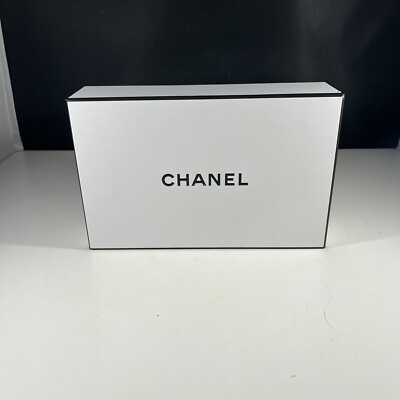 Authentic Chanel Rectangular Black/White Empty Box- 8.5  Long- W/ Bag & Envelope
