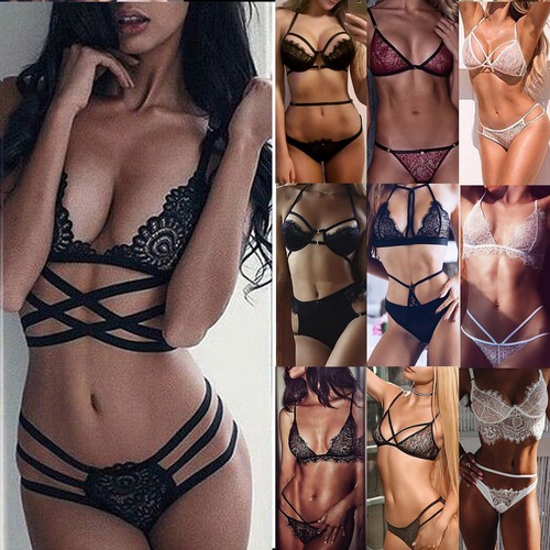 Damen Spitze BH Slip Set Dessous Reizwäsche G-String Nachtwäsche Lingerie Erotik