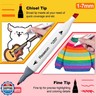 Reaeon Alcohol Art Markers, 80 Colors Fine and Chisel Dual Tip Marker Set, Permanent Art Markers for Adults Sketching Painting Drawing and Coloring(White Barrel)