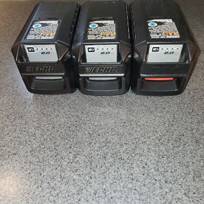 Three ECHO 58-Volt 2 Ah CBP-58V20 Lithium-Ion Battery Packs, Parts Only