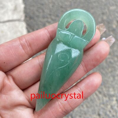 3'' Natural Aventurine Goddess Totem Skull Quartz Crystal Carved Pendant 1pc