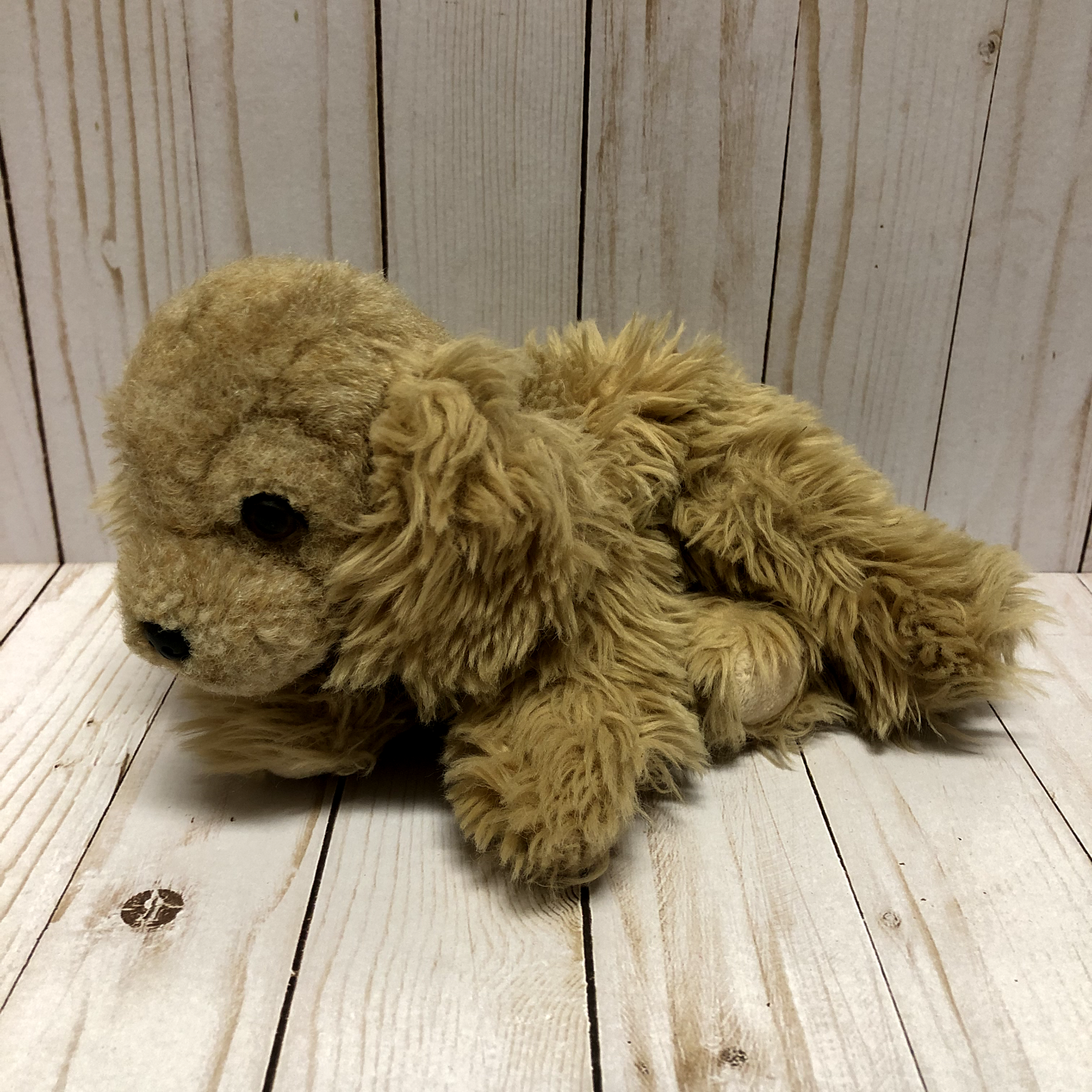 A&A Realistic Golden Retriever Dog Plush Stuffed Animal 10 Inch Puppy Long Hair