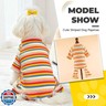 BAEJMJK Striped Dog Pajamas Stretchy Cute Four-Legged Boy Girl Dog Clothes with Sleeves Comfortable Dogs Jumpsuit Colorful Pet Puppy Outfits Apparel for Small Medium Dogs Cats(Yellow,Small)