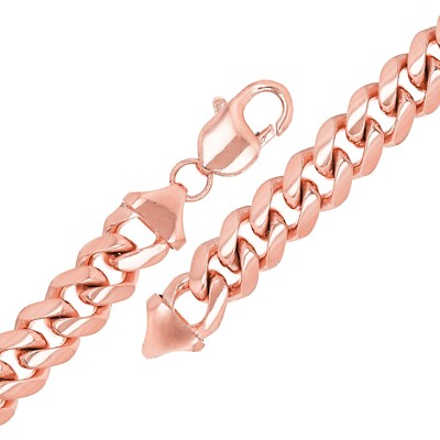 10k Rose Gold Solid Heavy Miami Cuban Link Chain Bracelet 9'' 10mm 52.4 grams