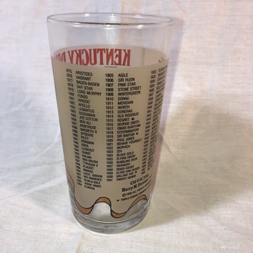 115 KENTUCKY DERBY MAY 6, 1989 CHURCHILL DOWNS LOUISVILLE KENTUCKY JULIP GLASS