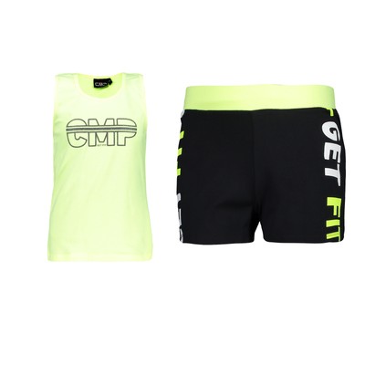 CMP Tracksuit Leisure Suit Summer Set Yellow Neon Stretch Logo