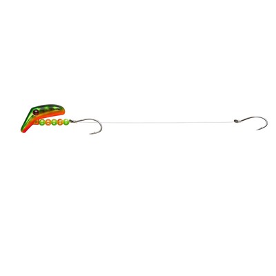 Lindy LLG205 Lil' Guy Fishing Rig 2'', w/36'' 14 Lb Fluorocarbon Leader Perch, Flo