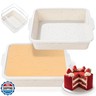 SJ 8 inch Silicone Square Cake Pan with Metal Reinforced Frame Set of 2, Nonstick Silicone Cake Molds BPA Free Suitable for making Cakes Brownies Cheesecakes Pie Bread