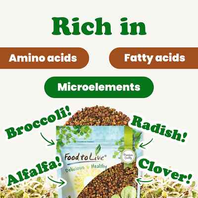 Salad Mix of Sprouting Seeds - Sproutable, Kosher, Raw, Vegan - by Food To Live
