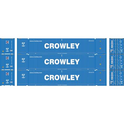 Athearn 28995 HO Crowley 53' Jindo Container #2 Ready-To-Run (Set of 3)