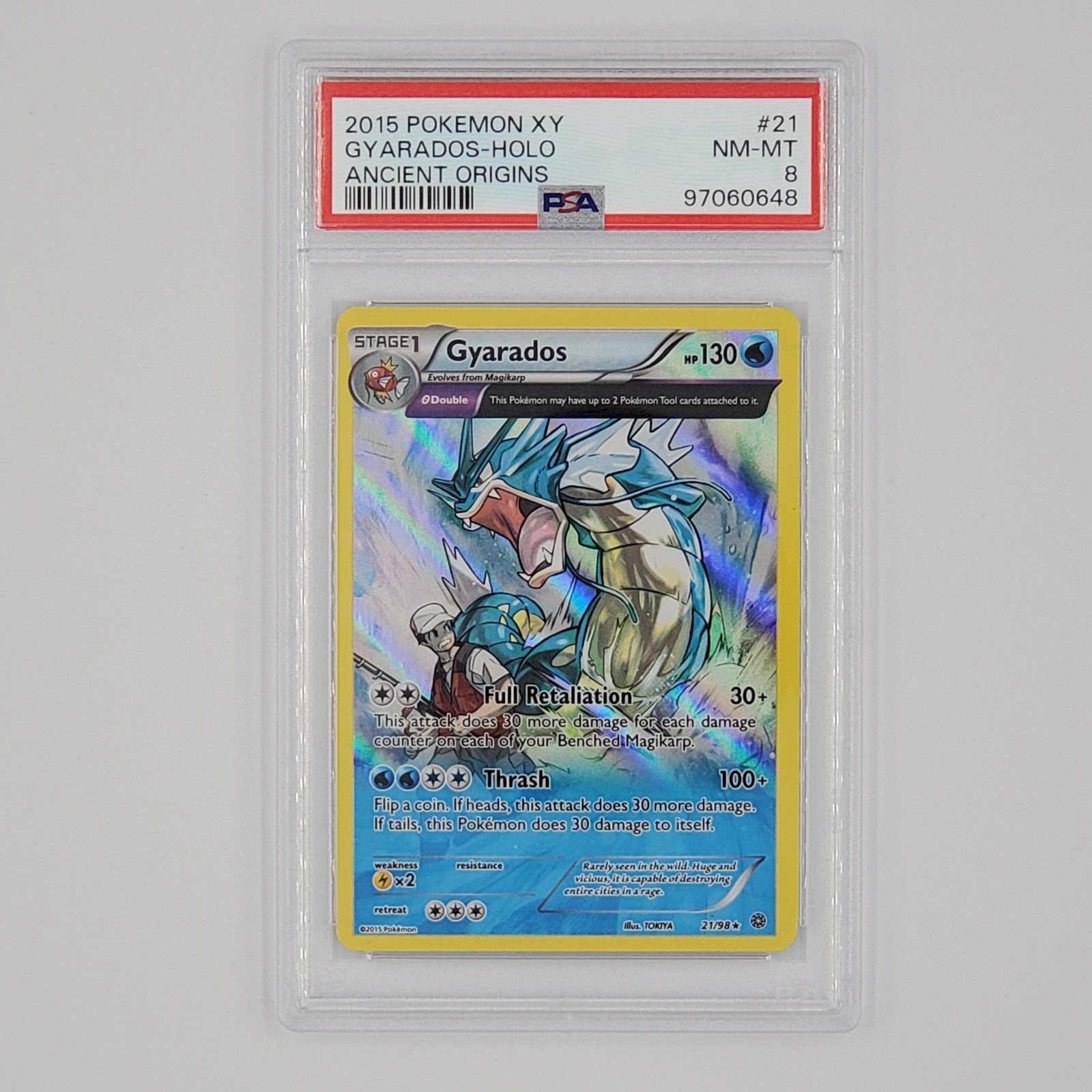 PSA10 2015 Pokémon XY Gyarados 21/98 2015 Pokemon XY Ancient Origins Gyarados 21/98 PSA 10 GEM MT