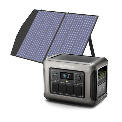 ALLPOWERS 1800W (3000W peak)  Solar Generator + 100W solar panel kit LiFePO4