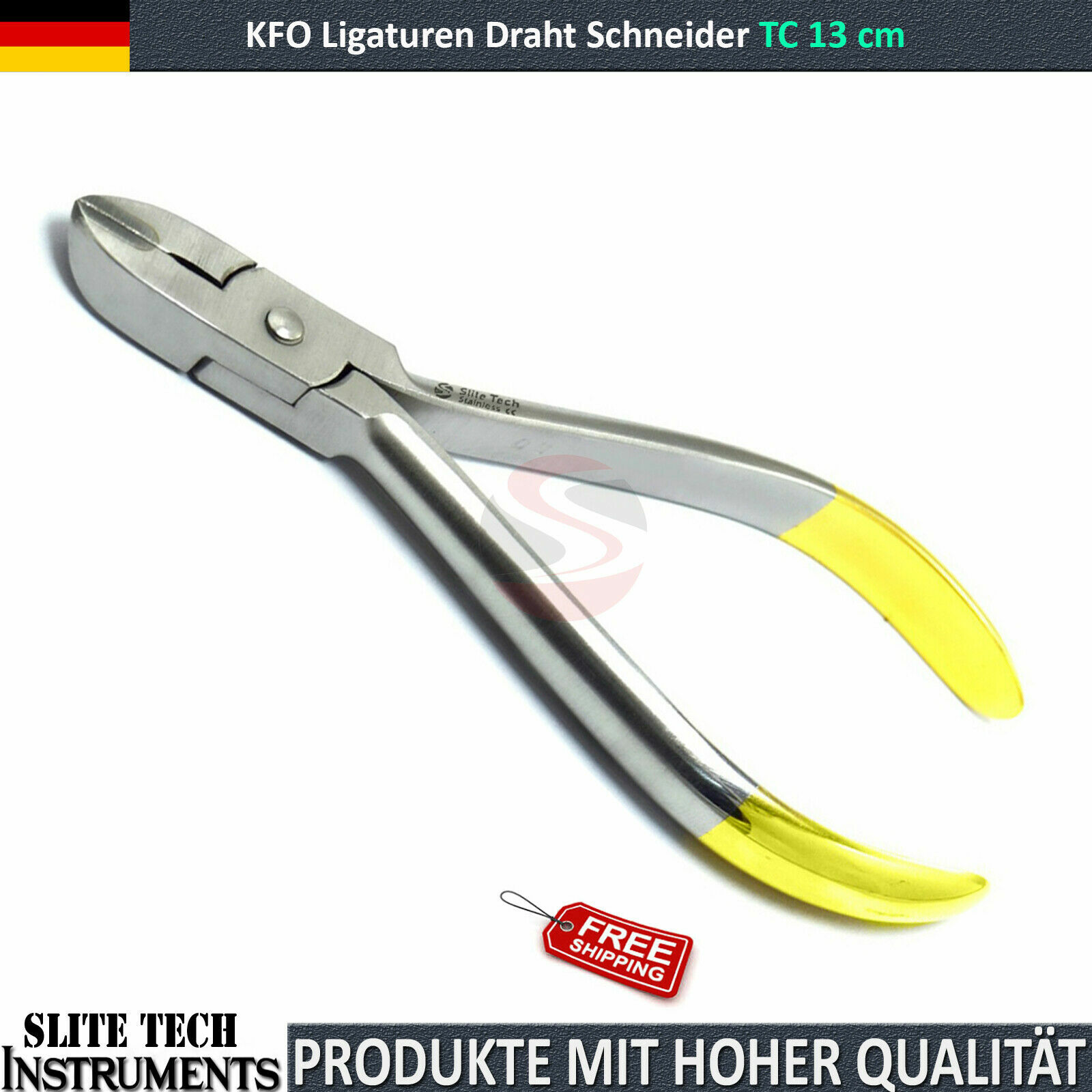 Drahtschneider TC Ligaturen Cutter Seitenschneider Dental KFO Zange 13 cm SLITE