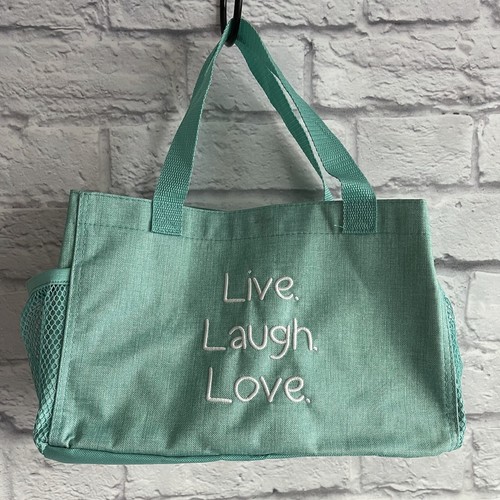PREOWNED THIRTY ONE SMALL GREEN LIVE LAUGH LOVE TOTE BAG | eBay