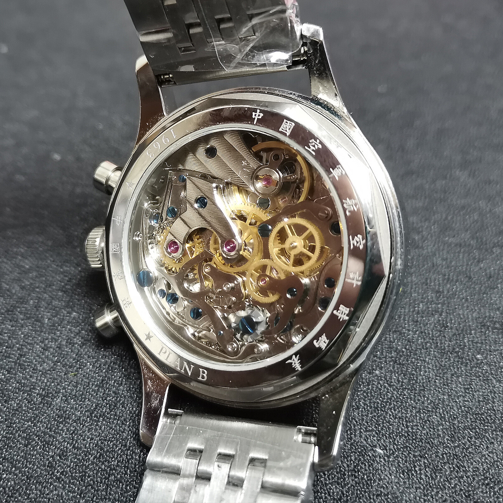Pre-owned Sugess Seagull 1963 Luminous 40mm Steel Band Chrono Mechanical Watch  Su1962s40