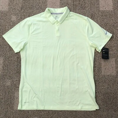 Nike Golf Polo Shirt Control Stripe OLC Yellow 942876-701 $75 Men's Medium M