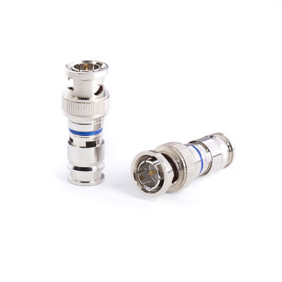 BNC Compression Connector | for RG6 Coaxial Cable - Male, SDI, CCTV | 50 Pack
