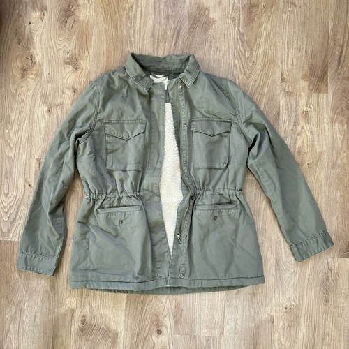 Thread & Supply Hunter Green Adjustable Cinch Waist Fuzzy Inside Jacket Coat