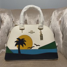 COACH 1581 KATY Zip SATCHEL Bag Handbag SUNSET Sun MOTIF Beach Domed Purse New | eBay