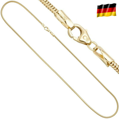 ECHTSCHMUCK SCHLANGENKETTE 585 ECHT GELBGOLD 45 CM ANHÄNGERKETTE HALSKETTE 14 KARAT MASSIV