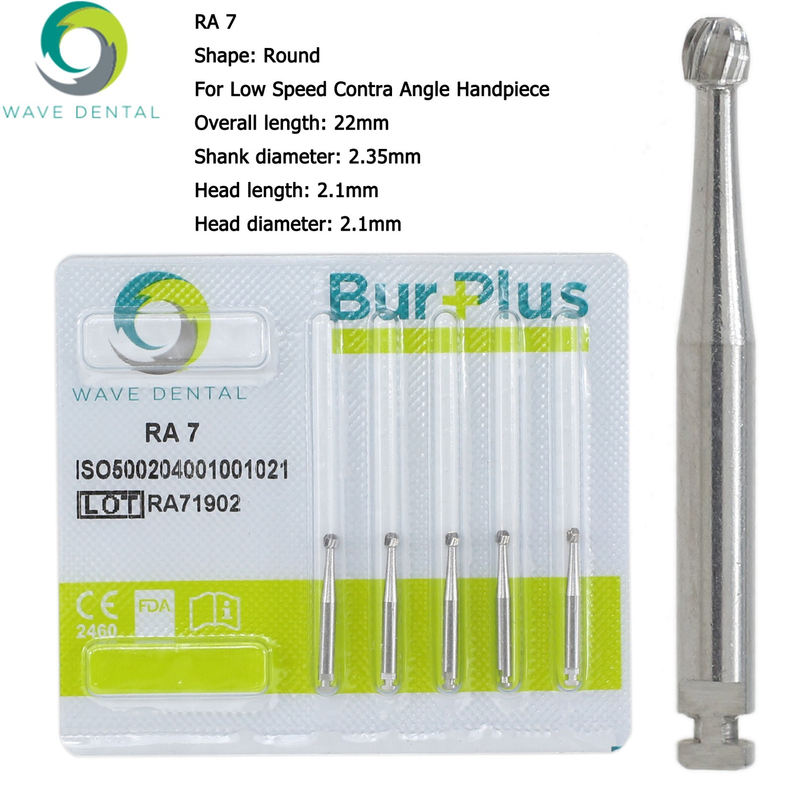 Wave Dental Round Burs Latch RA Bur Carbide For Contra Angle LA 2 4 6 8 MIDWEST