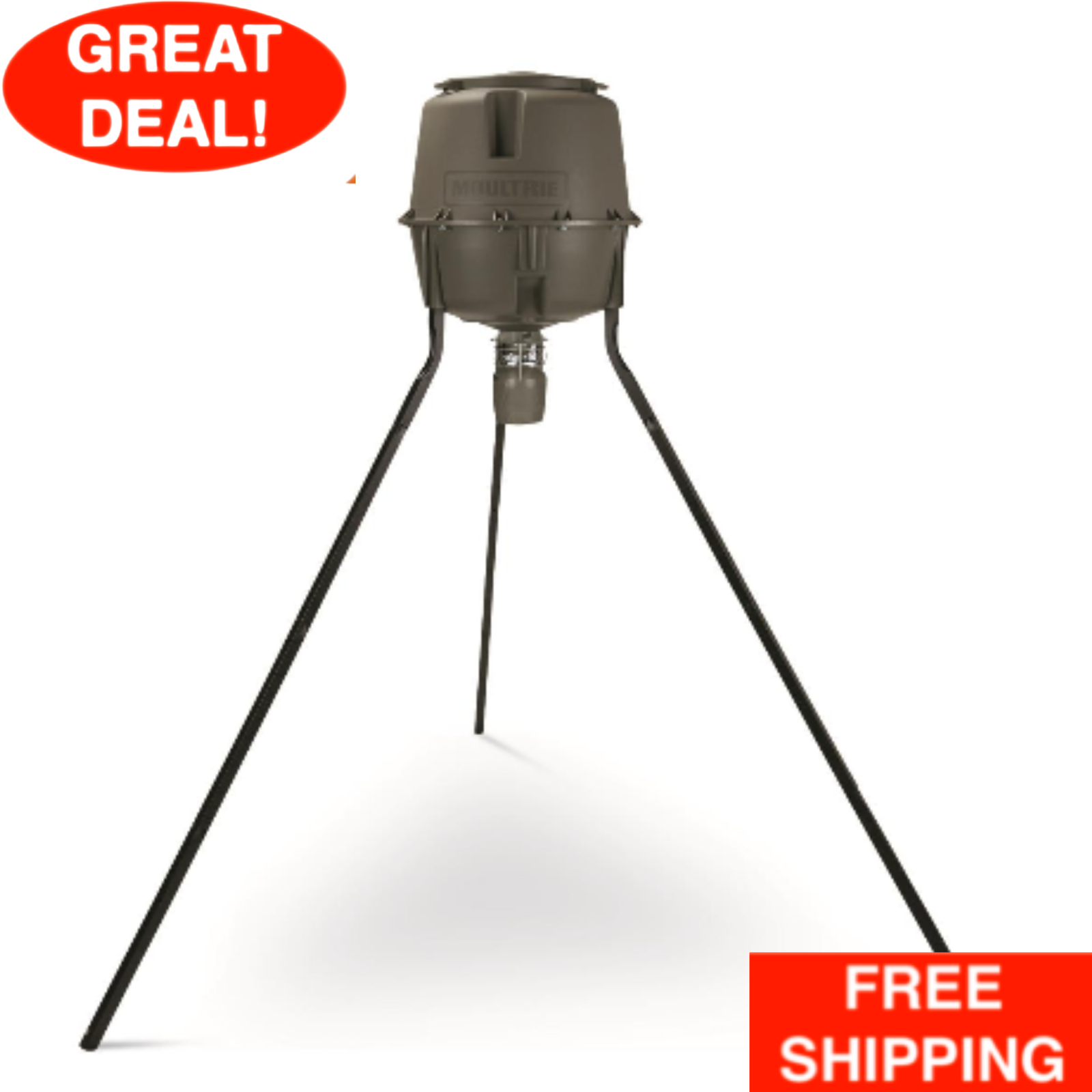 Unlimited Tripod Deer Feeder 30-Gallon Capacity Feeding Game Hunting Outdoors