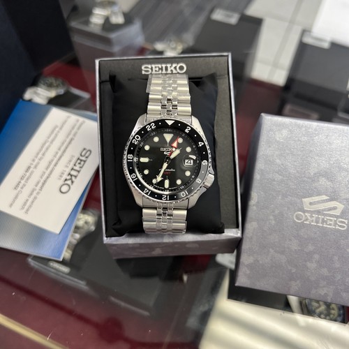 Pre-owned Seiko 5 Sports 42.5 Mm Gmt Automatic Black Dial Watch Ssk001k1( Good Luck)??