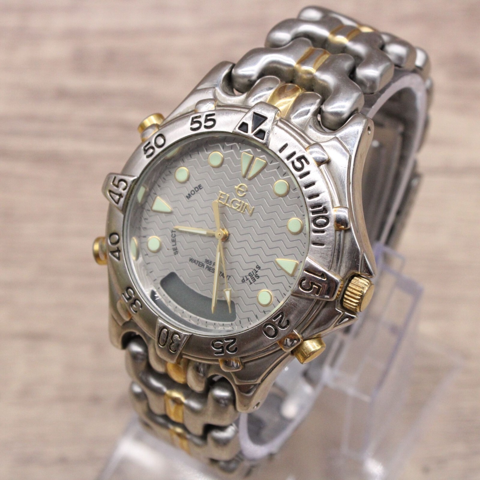 Elgin Luxury Auto Chronograph Skeleton Stainless Steel Dress