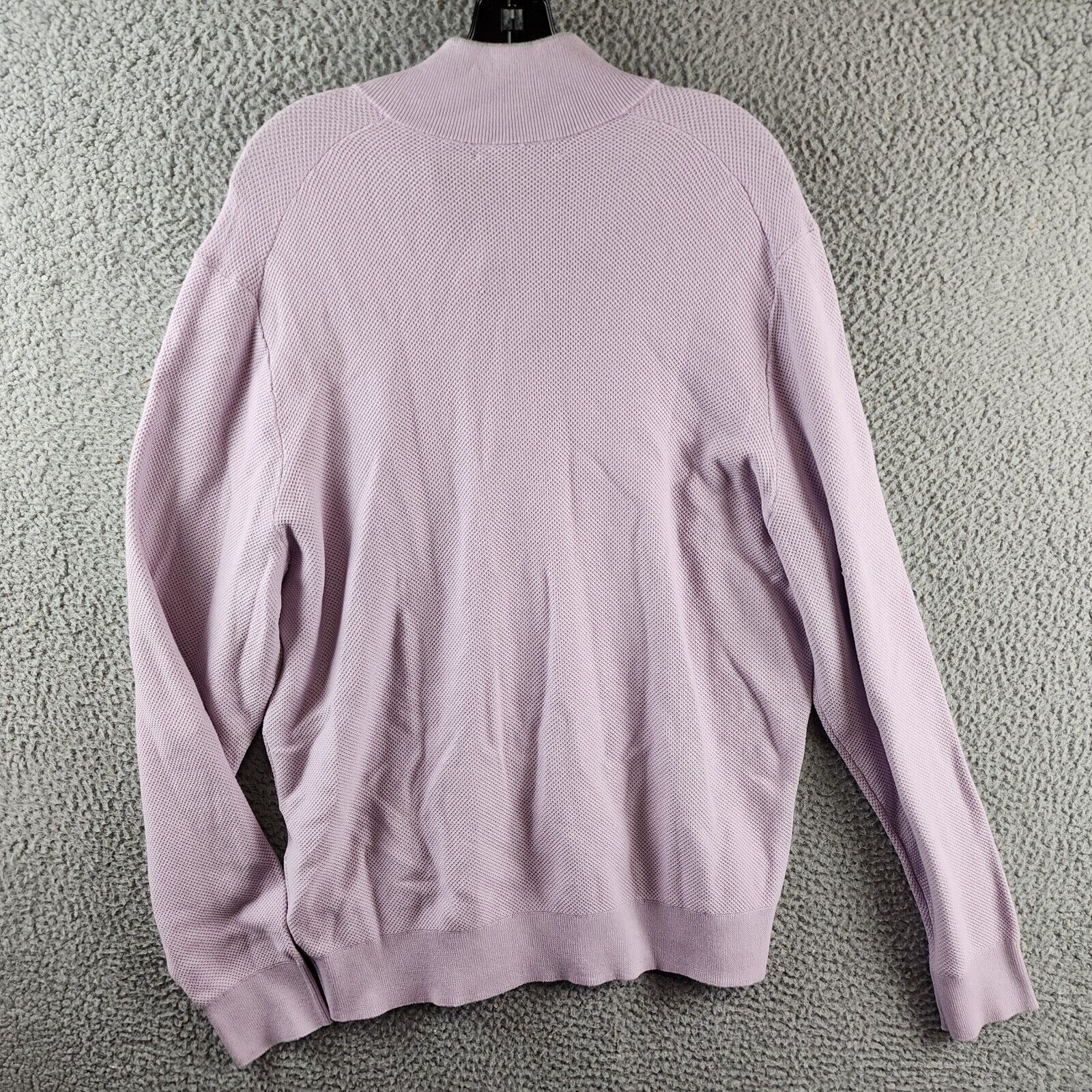The Men's Store at Bloomingdale's Birdseye Quarter Zip Sweater Men's XL Lavender - Picture 7 of 15