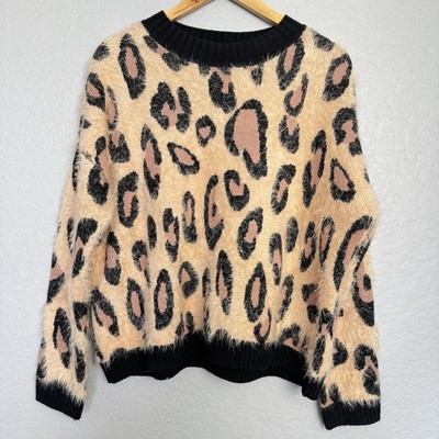 MINKPINK Leonardo Leopard Knit Jumper Sweatshirt Size Medium NWOT - E