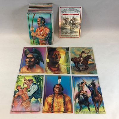 NATIVE AMERICANS (Bon Air 1995) Complete Trading Card Set ART by ZINA SAUNDERS
