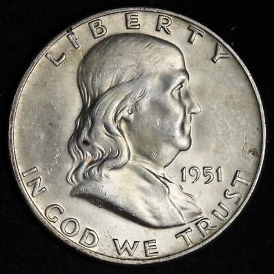 1951-D Franklin Half Dollar CHOICE BU UNCIRCULATED MS E748 ZCL
