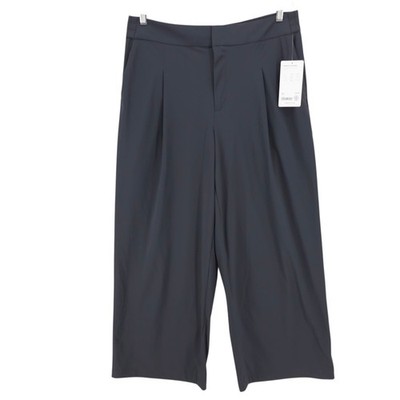NWT ATHLETA The Pinnacle Trouser Pant Wide Leg High Rise Dark Gray Size 16