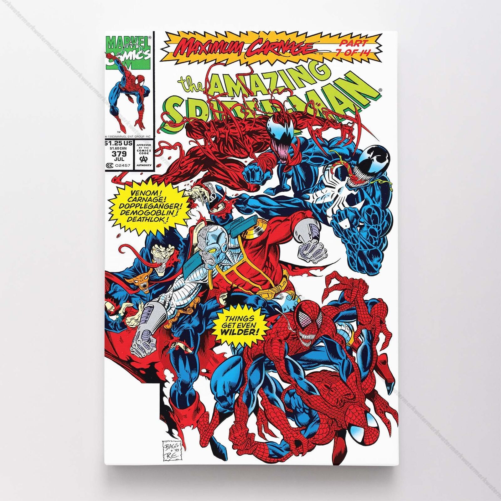 The Amazing Spider-Man #379 Poster Canvas Spiderman Marvel Comic Book Print