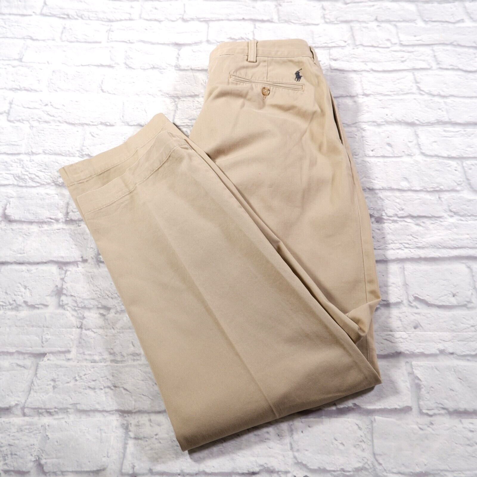 Polo Ralph Lauren Ethan Pant Beige Pleated Cotton Chinos