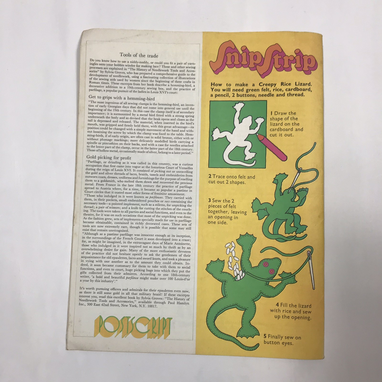 Vintage Golden Hands Magazine 1971 Craft Knitting Sewing Crochet Pattern Fashion