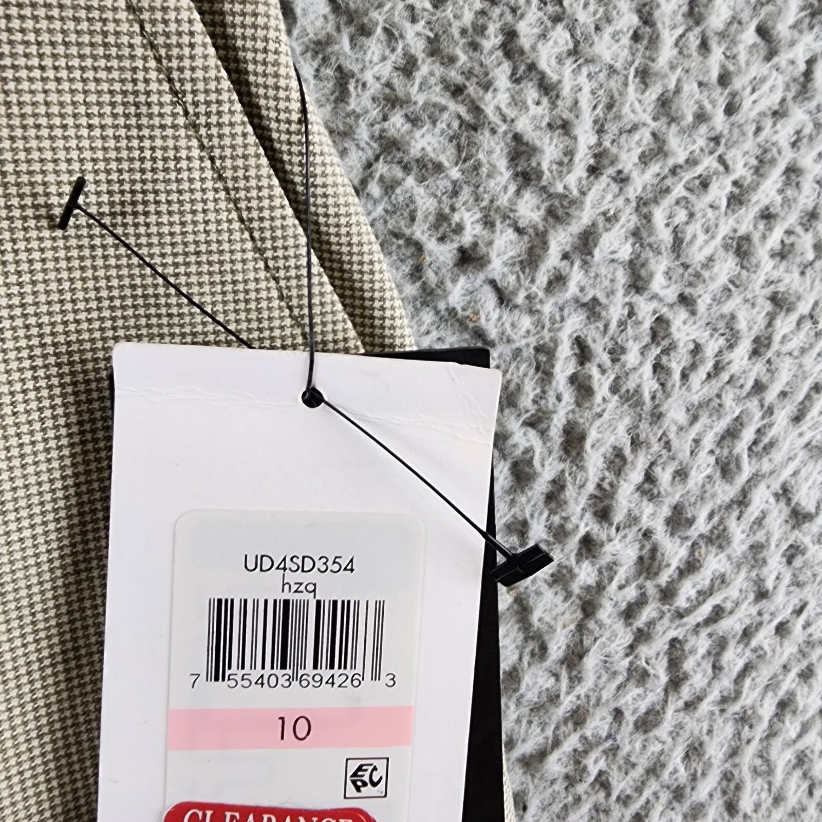 DKNY A-Line Business Casual Suit Skirt Womens 10 Light Fatigue/White Zip Closure - Picture 17 of 17