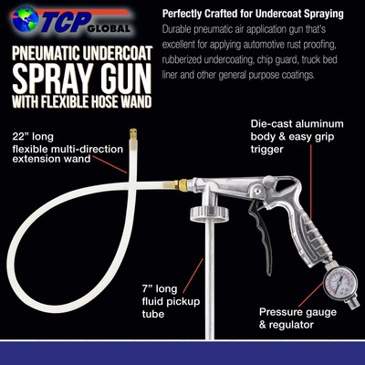 Air Rustproofing/Undercoating Gun Suction Feed with Gauge & 22" Nozzle