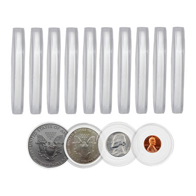 20pcs 46mm Clear Coin Storage Box Round Plastic Case Capsules Container Holder