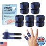 5 Pcs Thumb Finger Splint,Trigger Finger Splints,Finger Brace,Injured Mallet Finger,Broken Fingers Straightening,Pain Relief,Arthritis or Support for Fingers,Suitable for thumb, Index, Middle, Ring, Pinky Finger (Navy Blue)