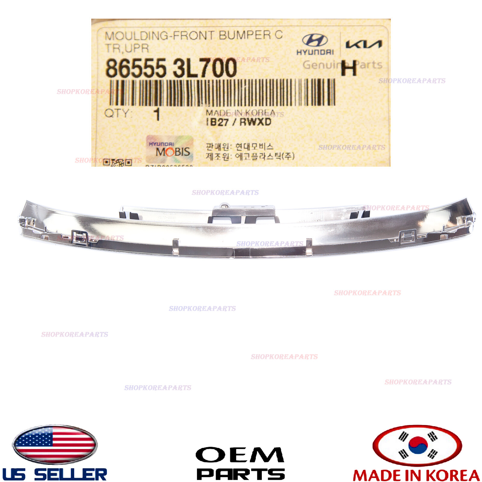 ＊完成＊a.mk様オーダー Genuine Molding Front Bumper Center Upper ⭐OEM⭐ Hyundai Azera
