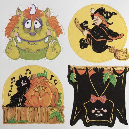 Vtg Current Halloween Die Cut Coin Holders Unused Witch Bat Ghost Pumpkin Cat