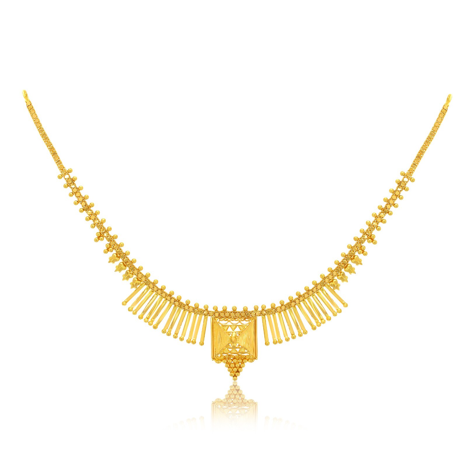 ★SENTIMENTS★ NO.428 [GOLD] NECKLACE Gold-plated necklace with hexagon shape pendant with white