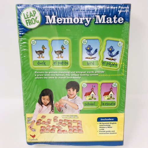 ??NEW LeapFrog Memory Mate Bilingual English Spanish Matching Card Words Game