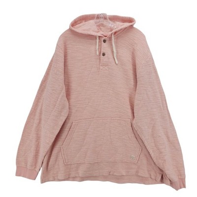 MARINE LAYER Textured Portola Beach Hoodie Pink 100% Cotton Pocket Men's Size XL