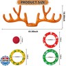 Max Fun 2Pack Inflatable Reindeer Antler Ring Toss Games Indoor Outdoor Christmas Party Games Hat for Xmas Gifts Holiday Party Supplies Favors, 2 Anlters and 12Rings