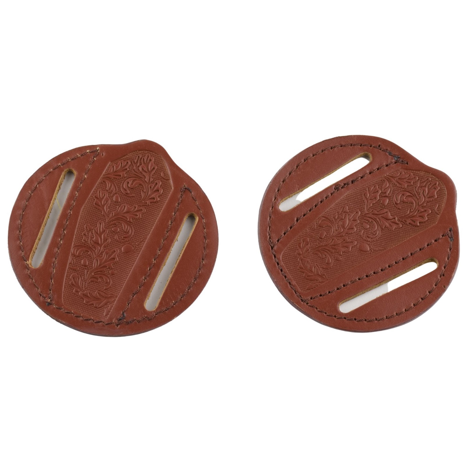 Round Leather Folding Blade Knife Belt Sheath Holster Brown 3.75