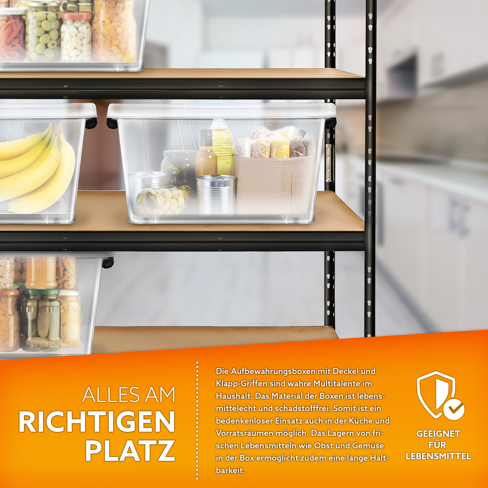 tillvex® Aufbewahrungsbox mit Deckel Aufbewahrung Box Ordnungsboxen Küche Stapel